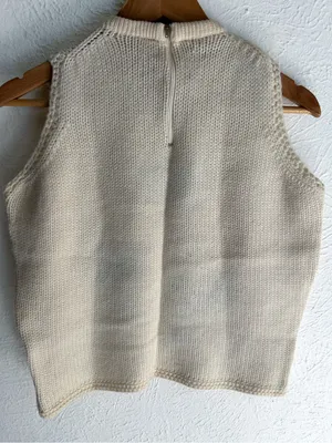 Vintage Evan Picone 100% Wool Floral Embroidered Sweater Vest Sz 36 Small thumbnail 3