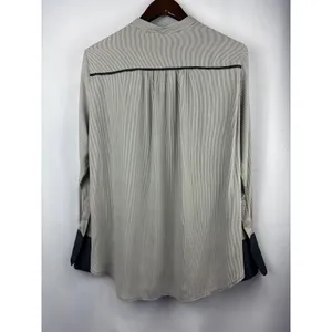 Women’s Free People Large Black & White Pinstriped Blouse thumbnail 3