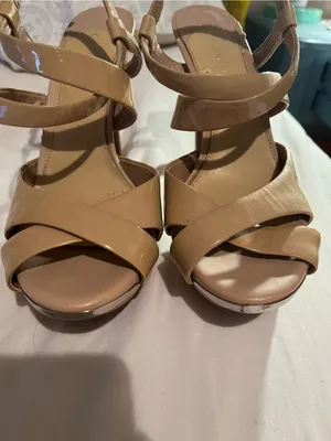 Gianni Bini Nude Patent Platform Strappy Heels thumbnail 3