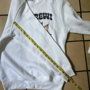 Peanuts Snoopy White Crew Neck Sweater S Halloween Boo Crew Witchy Pumpkin Patch thumbnail 8