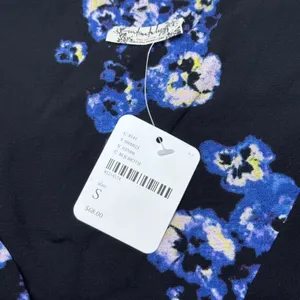 NWT Free People Intimately Floral Bodysuit Black‎ Blue Tie Front Lace S OB700661 thumbnail 6