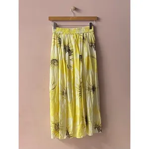 H&M Yellow Floral Elastic Waist Maxi Skirt Size XS NWT thumbnail 4
