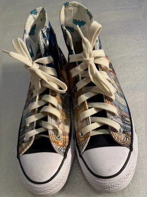 Converse Wonder Woman Graphic High-Top Sneakers - Cream/Blue/Black thumbnail 3