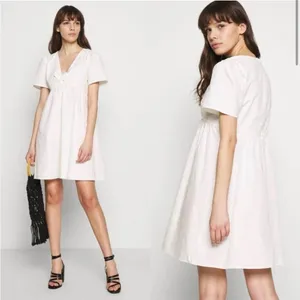 Madewell White Tie Front Poplin Mini Dress size 2‎ thumbnail 2