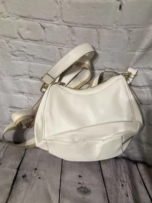Nanette Lepore White Pebble Leather Like Crossbody... thumbnail 2