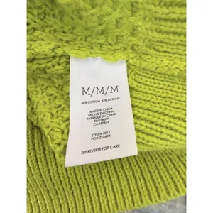 Cabi Loren #5011 Knitted Lime Green Retro Long Sleeve Sweater w Front Pockets M thumbnail 5