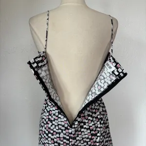 Byer California Vintage 90s Eccentric Purse Print Black & Pink Babydoll Dress thumbnail 6