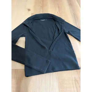 Abercrombie & Fitch Soft A&F Rib Full Zip Long Sleeve Top Black Medium thumbnail 2