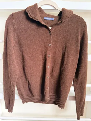 Brandy Melville Brown Button Up Collared Cardigan Sweater One Size thumbnail 1