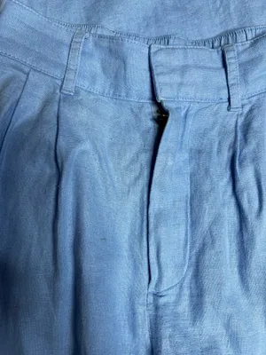 Abercrombie and Fitch Light Blue Pleated Linen Wide Leg Pants NWT Size XS thumbnail 4