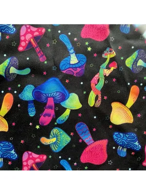 Body Rage Mini Skirt Spencer’s Mushroom Pattern Size Small Neon Colors Black thumbnail 4