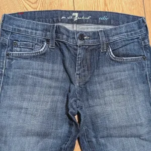 7 For All Mankind 26 Edie Jeans Slim Straight Leg Dark Faded Wash Made In USA thumbnail 3
