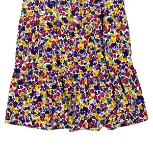 BTFBM One Shoulder Smocked Floral Maxi Dress Purple Yellow Boho Tiered Size XXL thumbnail 3