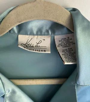 Satin Button Down Blouse Green thumbnail 6