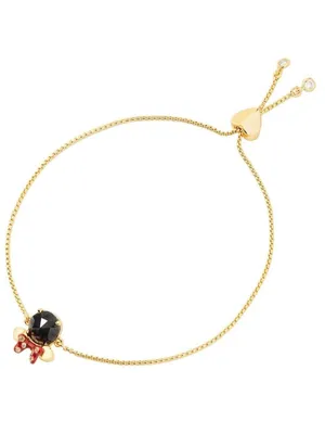 Kate Spade + Disney Minnie Mouse Gold Black Red Bolo Bracelet One Size thumbnail 3