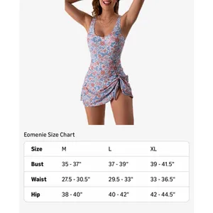 NEW Floral 1 Pc Swimdress Swimsuit Tummy Control L thumbnail 3