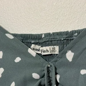 Abercrombie & Fitch Polka Dot Midi Dress Size XS Teal Green thumbnail 2