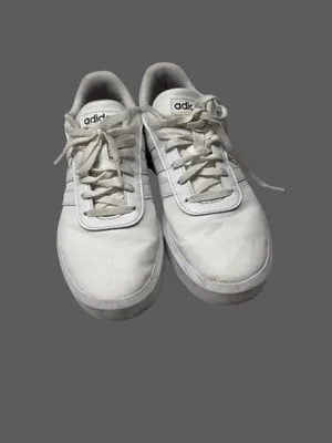 adidas White Low-Top Lace-Up Sneakers thumbnail 4