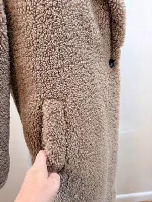 Cozy Chic Plush Teddy Fleece Mid Length Clean Girl Oversized One Button Coat Sm thumbnail 7