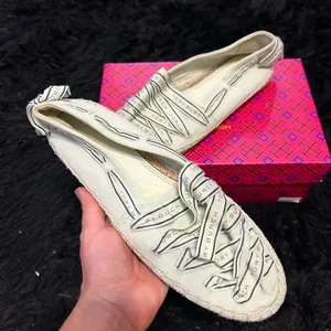 Tory Burch TB Tory ribbon espadrille flats slip on shoes thumbnail 2