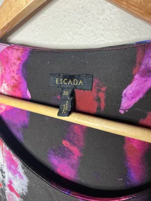 Escada Abstract Zipper Detail Sleeveless Going Out Top Rave Artsy Size 6 thumbnail 7