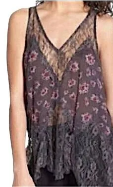 Free People floral lace camisole tank top thumbnail 1