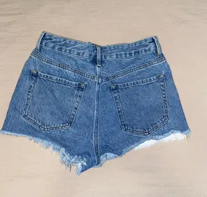 Two-Tone High Waisted Jean Shorts thumbnail 3