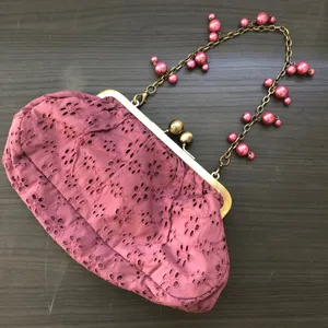 Tara Jarmon for Target Purple Eyelet Mini Purse Clutch with Beaded Handle Strap thumbnail 1