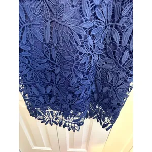 Lulu's Navy Blue Lace Floral Short Sleeve Sheath Dress With Back Zipper Closure‎ thumbnail 5
