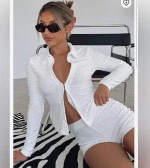 NEW White Fox Long Sleeve Cozy Terry Loungewear top White Small NWT thumbnail 4