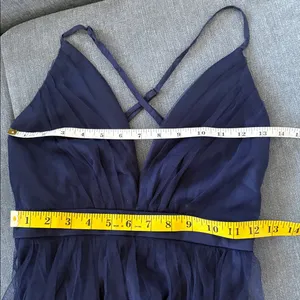 Lulus Rare Beauty Navy Blue Tulle Backless Maxi Dress Size XS NWT Formal Sexy thumbnail 8