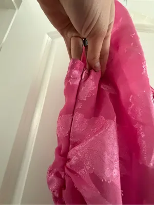 One-Shoulder Pink Maxi Dress with Shoulder Tie thumbnail 6