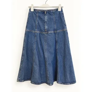 Madewell McKinney Wash Denim Midi Skirt Paneled Drop Waist A-Line NX936 Size 25 thumbnail 2