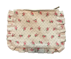 Sézane Floral Cosmetic Pouch with Pink Accents thumbnail 3