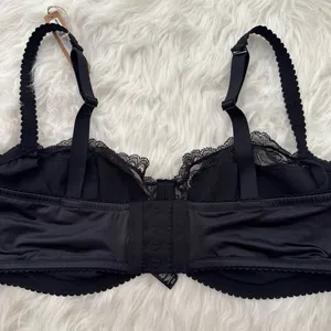 Skims Stretch Satin Lace Unlined Balconette Bra Onyx Size 42DD thumbnail 8