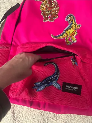 Hot Pink Dinosaur Patch Backpack - Zara thumbnail 2