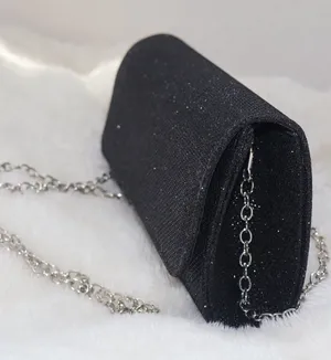 Black Glitter Clutch, Evening Bag, Party Purse o Formal Bag. thumbnail 1