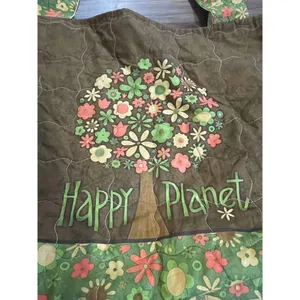 “Happy Planet” handmade / homemade open top tote‎ thumbnail 8