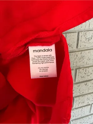 Mandala 6 Pocket Scrub Top Bright Red Women's Size Small thumbnail 5