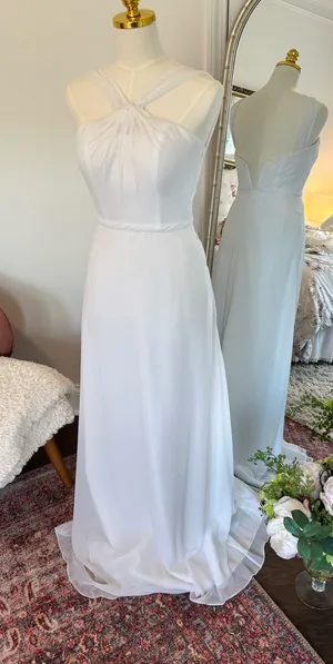 Mary's Bridal White Halter Chiffon Wedding Gown thumbnail 1