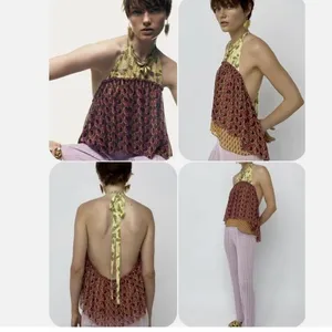 NWT ZARA Skater Halter Neck Top Open Back XS thumbnail 2