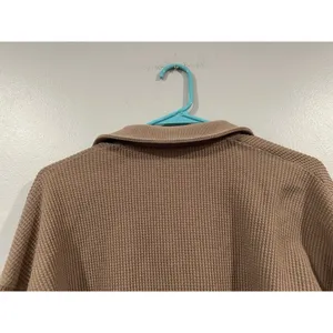 Abercrombie & Fitch Essential Tan Long Sleeve Waffle Polo Small S thumbnail 4