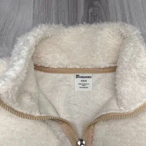 No Boundaries Cream Sherpa Half-Zip sweater thumbnail 3