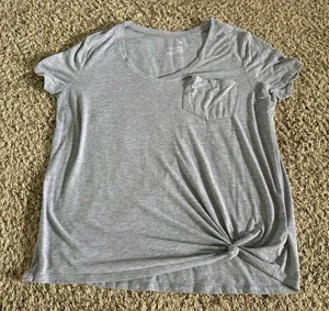 SO Women's Gray Favorite V-Neck‎ Pocket Tee Size Large thumbnail 1