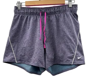 Nike Pro Dri Fit‎ Heather Purple Mid Rise Activewear Shorts Size S thumbnail 1