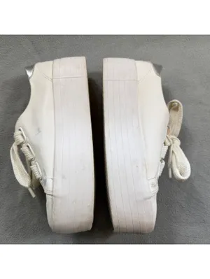 Bershka Women’s White Silver Platform Sneakers Chunky Lace Up EU 37 US 6.5 thumbnail 9