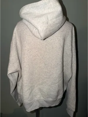 Abercrombie & Fitch oversized cropped Light Gray Zip-Up Hoodie thumbnail 3