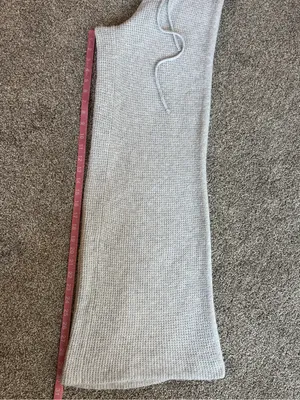 Aerie Gray Waffle Knit Wide Leg Lounge Pants Drawstring Size Small thumbnail 8