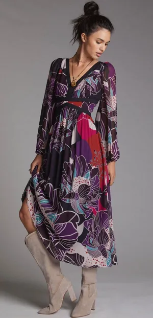 Anthropologie Floral Midi Dress thumbnail 1