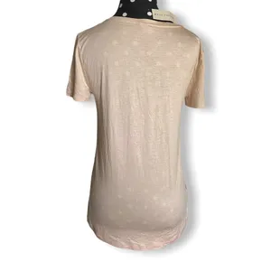 Ann Taylor Womens Top Size‎ Small Beige Black Mesh Bow Lyocell NEW thumbnail 4